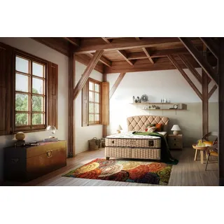 BAMBI YATAK Boxspringbett Set, Bambi Freshcell Prime, Schlafzimmerbett, Funktionsbett, H3 Mittel (1 x Matratze, 2 x Bettkasten, 1 x Bettkopfteil), Taschenfederkern, Luftkapsel, Doppelseitig, Matratzenhöhe: 30 cm 120 cm x 200 cm