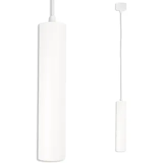 INNOVATE LED Pendelleuchte – Deckenlampe höhenverstellbar [230V GU10 LED 300 mm Weiß] elegante Hängelampe aus Aluminium für Kücheninsel I Zylinder Deckenleuchte Esstisch excl. Leuchtmittel