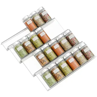 4er-set Acryl-gewürzregale Mit Schublade, Transparent