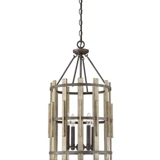 Kronleuchter Hängeleuchte D 38,2 cm Deckenlampe Rustikales Schwarz Küche