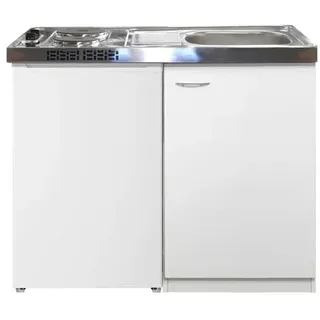 Flex-Well Singleküche, mit Unterbaukühlschrank inkl. Gefrierfach, Breite: 100 cm, weiß - weiss