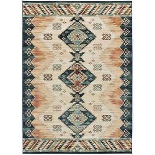 Atticgo Orientteppich, Mehrfarbig, Beige, Blau, Kupfer, Textil, Grafikmuster, Rechteckig, 160x230 cm, Oeko-Tex® Standard 100, antistatisch, leicht zusammenrollbar, rutschfeste Unterfläche, Teppiche & Böden, Teppiche