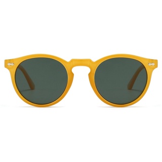 PACIEA Sonnenbrille 2 Paar runde Vintage-Sonnenbrillen für Damen und Herren grün