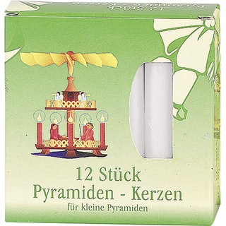 20x Kerzen, Pyramidenkerze 10cm Ø1,7cm weiß 12 Pack (12 Stk.)