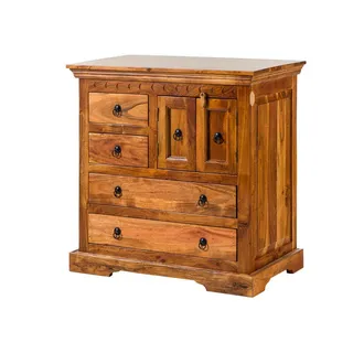 Massivmoebel24 Kommode Akazie 87 x 50 x 87 cm Honig lackiert