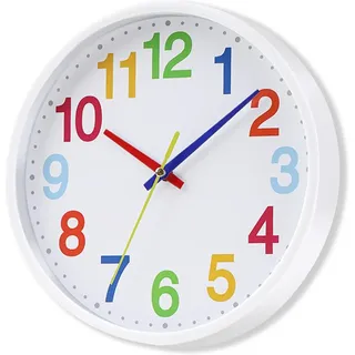 Coslife-wanduhr Mit Geräuschlosem Quarzwerk Und Ohne Tic-tac – 21,6 Cm – Stapelfunktion – Stille Uhr – Für Büro, Haus, Schule, Küche