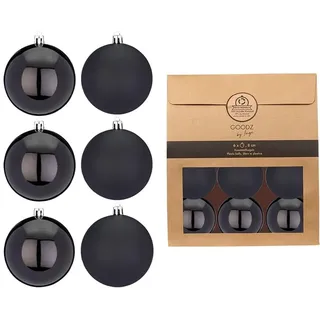 Kunststoff Weihnachtskugeln | Set mit 13 Kugeln 6cm | Christbaumschmuck Weihnachtsschmuck bruchfest (schwarz)