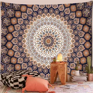 MEKPAM Indischer Mandala-Wandteppich Wandbehang Boho-Dekor Wandteppich Wandteppich Mandala-Wandteppich 150x100cm