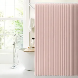 DSSHENGDS Anpassbar Badezimmer aus wasserdicht beschwerer duschvorhang,faltbar Vorhang dusche,für Badewanne Bad Schlafzimmer-Pink- 220x180cm