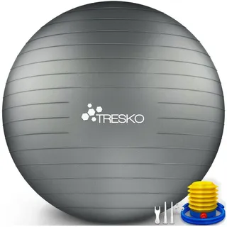 TRESKO Gymnastikball Grau 75 cm
