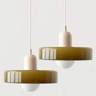 2 Packungen Pendelbeleuchtung, Moderne Pendelleuchte, Nordische Bunte Deckenleuchter, Glas-Pendelleuchte, Mehrfarbige Pendelleuchte, Kücheninsel, Nachttisch-Hängedeckenlampen, Loft-Pendelleuchten