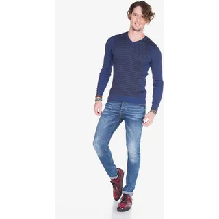 Bequeme Jeans CIPO & BAXX Gr. 30, Länge 34, blau (jeansblau) Herren Jeans im coolen Used-Look