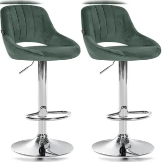 deluke Barhocker SEGAD 47 x 48 x 85 cm Samt Grün/Silber