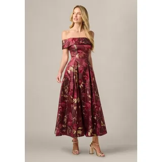 Adrianna Papell Abendkleid Off Shoulder Midi Dress Tailliert, figurbetont, elegant rot 40