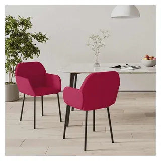 vidaXL Esszimmerstuhl Samt Weinrot 2 Stk.