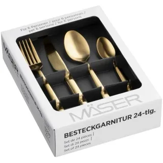 MÄSER Besteckset gold matt 24 teilig 6 Personen Besteck Set Besteckgarnitur NEU