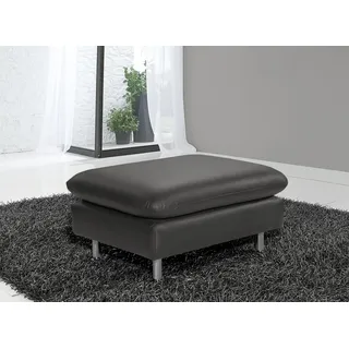 Hocker PLACES OF STYLE "Redding", grau (grafite), B:80cm H:43cm T:60cm, NaturLEDER - »Madras« (echtes Rindsleder); Stärke 0, 9 - 1, 1 mm, Hocker, Polsterhocker Lederhocker