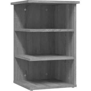 vidaXL Beistellregal, Bücherregal mit 3 offenen Fächern, Nachttisch für Wohnzimmer Schlafzimmer, Klein Standregal Regal, Grau Sonoma Holzwerkstoff
