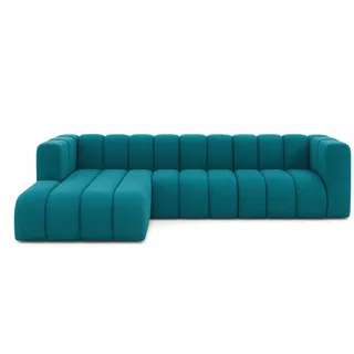 kaiser möbel Ecksofa Velours 3-Sitzer Azurblau
