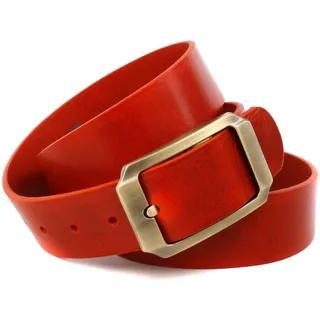 Ledergürtel ANTHONI CROWN, Damen, Gr. 90, rot, Leder, unifarben, Gürtel Ledergürtel, mit messingfarbender Gürtelschließe