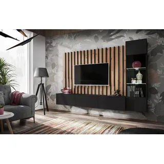 ASM-Moebel Wohnwand Anbauwand Wohnzimmer Schrankwand VERTI ZAS Push - Click 21