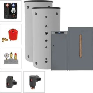 solarbayer� Solarbayer Pelletkesselset PLT-AC 45-1C Variante C 45kW mit 2xSLS-800-S Speicher