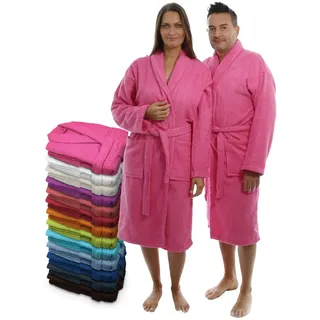 LEBENGOOD Bademantel für Damen, Herren, Unisex, Frottee 100% Baumwolle 400 gr, Flauschig, Kuschelig, Bunt, Leicht, Dusche (Fuchsia XXL) - XXL