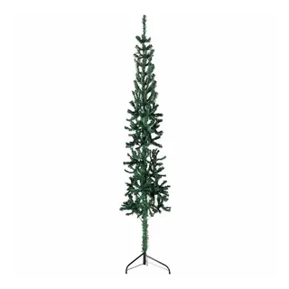 vidaXL Künstlicher Halb-Weihnachtsbaum Schlank Grün 210 cm
