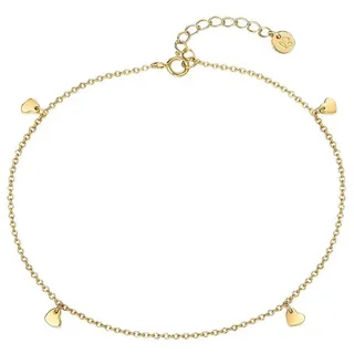 Glanzstücke München Fußkettchen - Sterling Silber Fußkette Herz - Gr. unisize - in Gold - für Damen