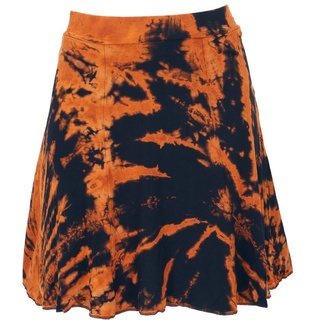 Guru-Shop Minirock Batik Hippie Minirock, Boho Sommerrock -.. alternative Bekleidung orange|schwarz