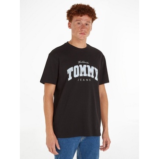 Tommy Jeans T-Shirt TJM REG VARSITY WW TEE EXT mit Rundhalsausschnitt schwarz