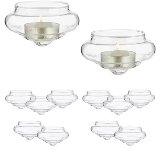 Relaxdays Teelichthalter Schwimmwindlicht Glas Transparent