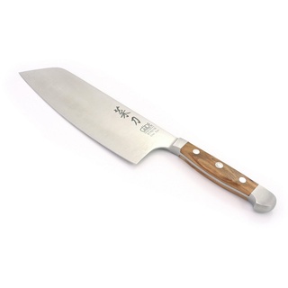 Güde Messer Solingen Asiamesser Chai Dao, chinesisches Kochmesser, geschmiedet, Serie Alpha Olive, Doppelkropf, Griff Olivenholz - No. X742/16