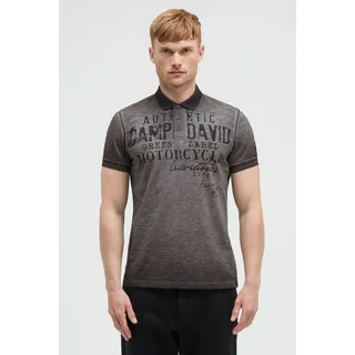 CAMP DAVID Poloshirt mit Vintage-Waschung schwarz M (50)