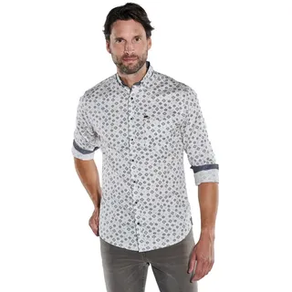 Engbers Langarmhemd Herren Langarm-Hemd gemustert, Sand beige|braun M