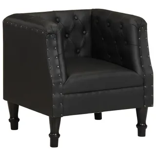 vidaXL Sessel 60 x 64 x 57 cm Schwarz Leder