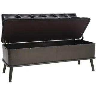 furnicato Truhenbank Aufbewahrungsbank Vintage Schwarz 110 x 52 x 75 cm schwarz 110 cm x 75 cm