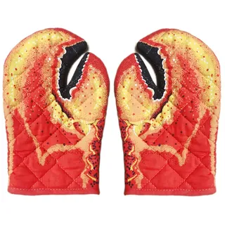 Ofenhandschuhe Hummerkrallen Design Ofen Handschuhe Lustige Küchenhandschuhe Gesteppte Baumwollkochhandschuhe Hitzebeständige Handschuhe Topfhalter zum Backen von Grillen Mikrowelle
