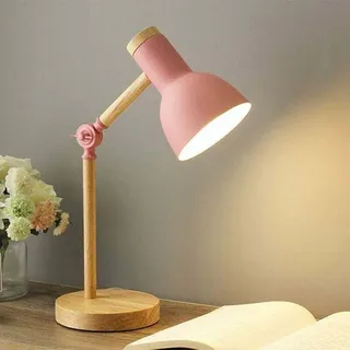 Tigrezy Moderne Nordische Tischleuchte, Augenschonende Nachttischlampe, Verstellbare Industrie-schreibtischlampe, E27 Nachtlicht Für Kinderschreibtische (rosa)