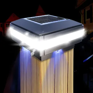 GEYUEYA Home Solar Pfostenkappen Licht, Solarlampe Außen Solar Zaunpfosten Lampe Solar Säulenlampe Landschaft Lampe IP65 Wasserdicht für hölzerne Pfosten, Plattform, Patio, Zaun beleuchtung