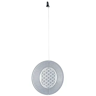 NATURE'S MELODY - Cosmo Windspiel BLUME DES LEBENS, ca. 5 Zoll / ca. 12 cm, silberfarben