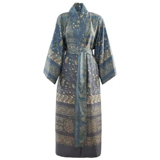 Bassetti Kimono BRENTA, knieumspielend, Baumwolle, Gürtel, aus satinierter Baumwolle grau L-XL