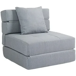 Homcom Schlafsessel 70 x 61 x 70 cm Hellgrau mit Kissen
