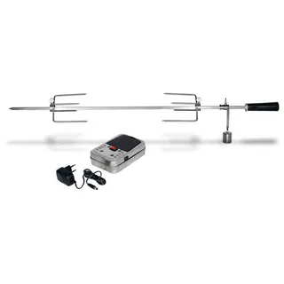 Enders® Grillspieß 7909 (Set, Grillspieß mit Halterung und 2 Hähnchenkrallen), Netz- & Batteriebetrieb,Edelstahlspieß silberfarben
