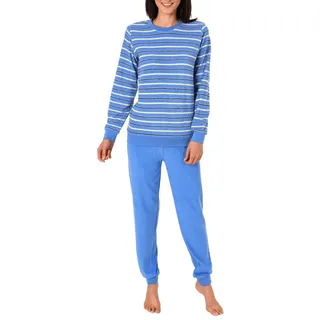RELAX by Normann Frottee Pyjama gestreift Hellblau 48/50