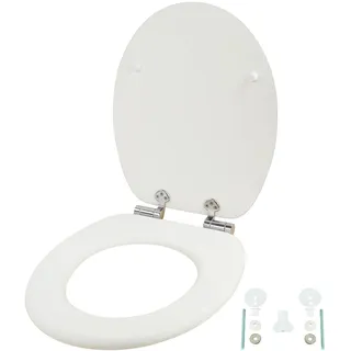 Relaxdays Toilettendeckel mit Absenkautomatik Weiß