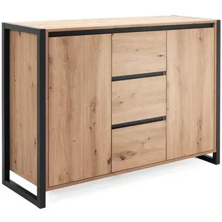 Newroom Kommode Vincent, Wildeiche Sideboard Vintage Industrial Highboard Anrichte Wohnzimmer braun