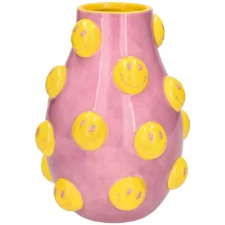 Giftcompany Dekovase Artisan Vase Smile L rosa/gelb 18cm (Vasen) bunt|rosa