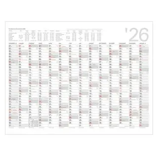 Kalenderwerk Plakatkalender 98x68,5cm Weiß 2026