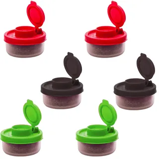 Leere Mini-Gewürzgläser aus Kunststoff, tragbar, klein, Mini-Salzstreuer, leicht, für Lebensmittel, Gewürzbehälter, Outdoor, Küche, Reisen, Gewürz-Set für Zuhause, Camping, Picknicks, 6 Stück